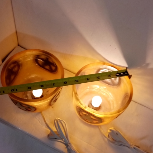 2 Rustic Cowboy Western Star Circle in Acrylic Glass Resin Night Light Lamp 5"H - Picture 4 of 6